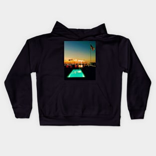 Sunset on the Roof Top with American Flag Kids Hoodie